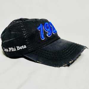 หมวกแก๊ปยีนส์สีดำ Zeta Phi Beta 1920 ปักลายสีน้ำเงิน หมวกเบสบอลสำหรับชมรมนักศึกษา สายปรับได้ สไตล์ลำลองสำหรับผู้หญิง - Product Image 2