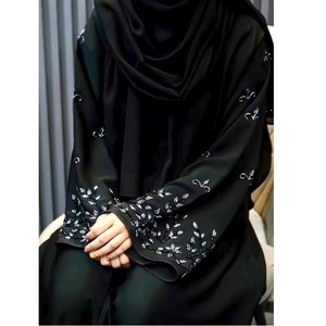 High Quality Women Abaya with 3D Floral Embroidered Design Elegant Dubai <b>Kaftan</b> Islamic Dress for Women Available for Best Price - Product Image 2