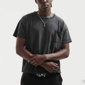 เสื้อยืดแขนสั้นผู้ชายผ้าวาฟเฟิลคอตตอน 100% ขายส่ง น้ำหนัก 220 กรัม แบบเรียบ แห้งเร็ว ระบายอากาศได้ดี รับสั่งทำตามแบบ - Product Image 4