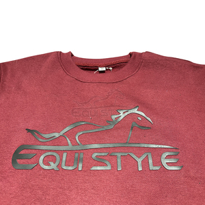 Sweat-shirt col rond bordeaux en molleton de coton doux avec logo imprimé en silicone, coupe ample, décontracté, pour femme, idéal pour l'hiver, style oversize - Product Image 6
