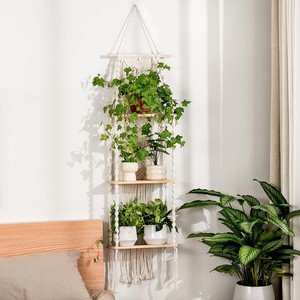 Bamboo with Jute Macram wooden <b>planters</b> and plant stands OEM Custom Wholesale | Aqdus Saleem India - Product Image 4