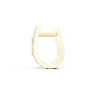 Boucles d'oreilles rectangulaires tendance de luxe pour femmes en or jaune 10K avec diamant de laboratoire taille brillant rond de 0,536 ct - Product Image 3