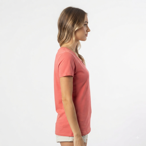 Hawk Eye Women's V-<b>Neck</b> T-Shirt Short Sleeve Solid Color Casual Cotton <b>Top</b> Spring Summer Wear - Product Image 6