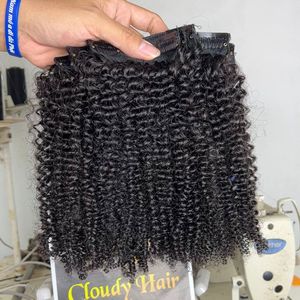 Clip de cheveux bouclés crépus naturels vietnamiens ins Extensions alignées sur les cuticules de cheveux humains vierges non transformés Super Double Drawn - Product Image 5
