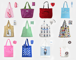 Sac de courses pliable personnalisé avec logo, sac fourre-tout réutilisable en nylon avec pochette pour le commerce de détail, l'épicerie et les voyages - Product Image 3