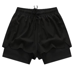 Men Athletic Double <b>Layer</b> Shorts Factory Price OEM Double <b>Layer</b> Sports Shorts Manufacturer Quick Dry Running Shorts with Zipper - Product Image 1