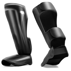 Protège-tibias de boxe en cuir PU de qualité supérieure, protège-jambes d'entraînement MMA Muay Thai, protège-tibias légers pour le kick, nouveau protège-chevilles - Product Image 4