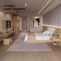 Ensemble complet de mobilier de chambre d'hôtel Vantel avec tête de lit, armoire, bureau, meuble TV pour projets hôteliers FF&E
