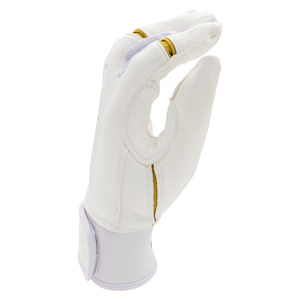 Men Cowhide Leather Baseball Batting Gloves White Leather Breathable Reinforced Grip Adjustable Baseball Gloves - Product Image 3