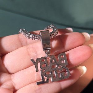 Custom Iced Out Name Pendant Necklace Hip Hop Graffiti <b>Letter</b> Pendant CZ Bling Jewelry for Men - Product Image 5