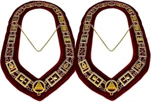 Lot of 2 Royal Arch Chain Collar Regalia <b>Red</b> Velvet Masonic Jewel York Rite Masonic Jewel York Rite - Product Image 4