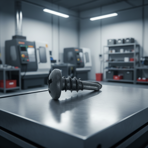 PDC 11 Tornillo de cabeza plana de acero al carbono recubierto de negro con punta de taladro Phillips, rosca gruesa, pulgadas, grado 4.8/6.8 DIN/ISO - Product Image 1