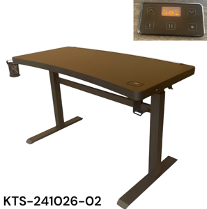 Electric <b>Height</b> <b>Adjustable</b> <b>Desk</b> Metal + PB wood, MFC surface with 3 LED light strips Type-C & USB for Home Office - Product Image 1