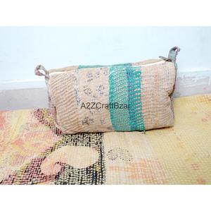 Tassel Pattern Cotton Kantha Fabric Zipper Closure Boho Style Eco-Friendly Durable Lightweight Multi-Function Bag Cosmetic - Product Image 6