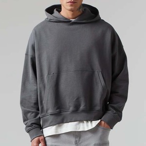 Sweat à capuche oversize pour homme avec cordon de serrage, épaules tombantes, tricot texturé, poche kangourou et ourlet côtelé - Product Image 3