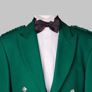Chaqueta Prince Charlie Escocesa Negra de Lana de Lujo para Hombre, Chaqueta con 3 Botones, Venta al Por Mayor Personalizada 2026 - Product Image 1