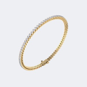 Luxury Round Brilliant Cut Lab Grown Diamond 3.28 CTW <b>Bracelet</b> 14K 18K Gold for Women E F Color VS VVS Clarity <b>Adjustable</b> - Product Image 4