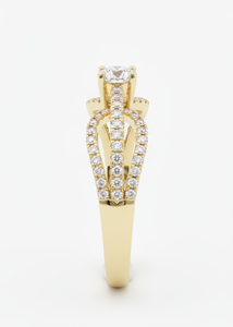 Anillo de Diamantes Redondos para Mujer, Diamantes Naturales y Cultivados en Laboratorio - Product Image 3