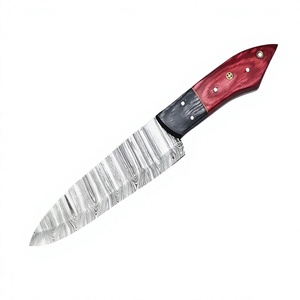 Juego de cuchillos de cocina clásicos de acero damasco, tipo básico, de alta gama, con mango de madera, los más vendidos. - Product Image 1