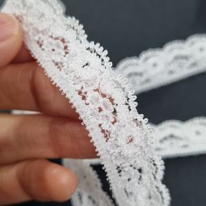 Tissu en dentelle florale 1,5 cm, bord festonné étroit, extensible, léger, couleur personnalisable, pour lingerie, vêtements pour bébés, couture - Product Image 5