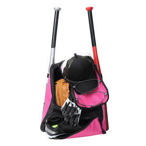 Pink Nylon Gym Backpack With <b>Adjustable</b> <b>Straps</b> Large Capacity Zipper Closure Unisex Casual Style Solid Color - Product Image 4