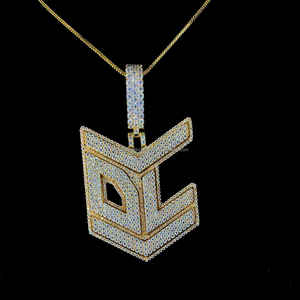 Joyería fina personalizada Iced Out Hombres Hip Hop Colgante 925 Plata Chapado en oro Carta Colgante Lujo Hip Hop Joyería - Product Image 1