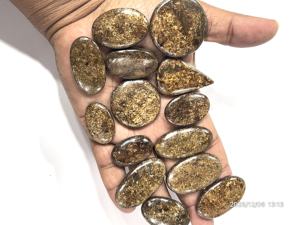 Bronzite naturelle, pierres précieuses brutes, cabochons, formes et tailles variées, environ 20 à 30 mm - Product Image 3