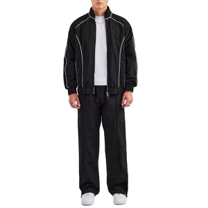 Conjuntos Deportivos de Nylon con Cierre, Trajes Deportivos al por Mayor, Chaqueta Cortavientos de Poliéster con Ribete Reflectante, Ropa Deportiva Urbana - Product Image 4