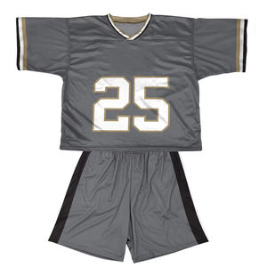 Uniforme de lacrosse entièrement personnalisable, logo, maillot à manches courtes, short, polyester 100% de qualité supérieure, respirant, col en V, taille élastique - Product Image 1