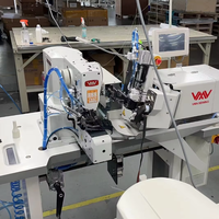 Machine à coudre à double aiguille haute performance VMA avec système d'alimentation automatique pour la pose de boucles de ceinture sur les jeans