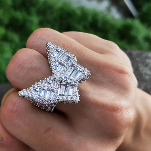 Bague Hip-Hop de Luxe en Argent pour Homme avec Moissanite – Design Urbain Tendance, Bijou Audacieux pour Mariage - Product Image 3