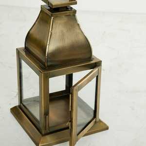 <b>Brass</b> <b>Lantern</b> With Glass Panels And Antiqued Finish For Home Decoration or Classic - Product Image 5