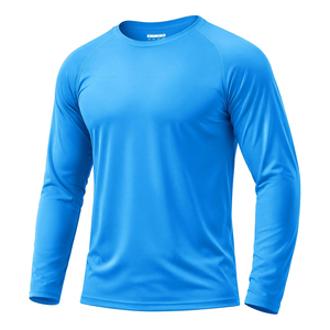 Men Blue Full Sleeve <b>Rash</b> <b>Guard</b> Quick Dry Polyester Sport Top Adult Fitness Shirt Compression Shirt BJJ <b>MMA</b> <b>Rash</b> <b>Guards</b> - Product Image 5