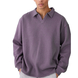 Sweat-shirts à col rond de haute qualité, unis, surdimensionnés, avec logo personnalisé, sweat-shirts épais - Product Image 1