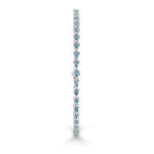 Bracelet tennis original en or avec diamants de laboratoire bleu glace taille poire Serene, 3 carats au total. Bracelet en diamant véritable en or 10 carats - Product Image 2