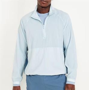 Wholesale Custom Logo Zip Stand Nylon Eco-Friendly Waterproof Quick Dry Winter Thick Windbreaker <b>Jacket</b> Breathable Solid Sporty - Product Image 2
