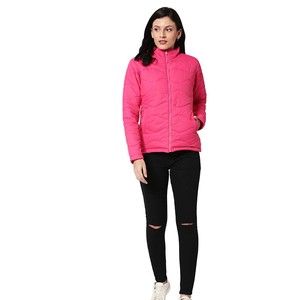 Blue Women's Quilted Hooded Jacket Regular Length Full Sleeve Solid Color Winter Warm Polyester Wadding Windproof Waterproof - Product Image 5
