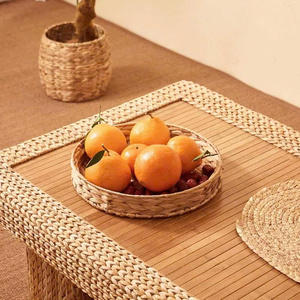 Bandeja de Almacenamiento Nórdica Creativa Tejida a Mano, Plato de Frutas Moderno de Bambú, Adornos Decorativos, Cesta Colgante para Té y Café - Product Image 3