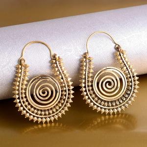 Nuevos Pendientes de Latón con Mandala de Diseño Exagerado para Mujer, Pendientes de Fiesta al por Mayor - Product Image 1