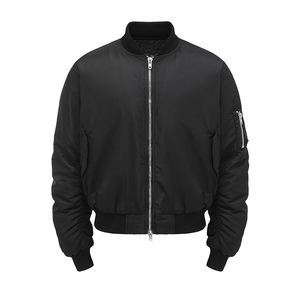 Chaqueta Bomber Verde Oliva para Hombre, Cierre de Cremallera, Color Sólido, Material de Poliéster, para Otoño, Corte Regular, Cuello Camisero - Product Image 5