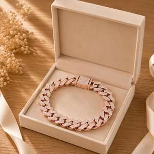 Pulsera de tenis estilo cubano con diamantes cultivados en laboratorio de corte redondo, estilo hip-hop, oro macizo de 10K, 14K, 18K, para uso diario, fiestas y bodas - Product Image 2