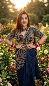 Elegante Saree Dhoti Indo-Occidental ZAIN EXPORT, Estilo Étnico Moderno, de Secado Rápido, Ideal para Bodas - Product Image 4