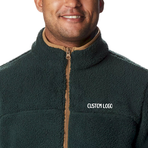 Veste en polaire vert foncé pour homme ELEGANT CORPORATION, col montant, fermeture éclair, poches avant, vêtement d'hiver décontracté, respirant - Product Image 5