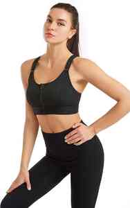 Camiseta sin mangas de algodón suave para mujer, talla grande, ropa interior transpirable, sujetador sexy sin aros, diseño sin varillas, cremallera frontal, encaje - Product Image 2