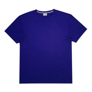 INDEX Men's Solid Blue Cotton T-Shirt Short Sleeve O-Neck Casual Regular Fit Breathable Jersey Knitted Wear - Product Image 4