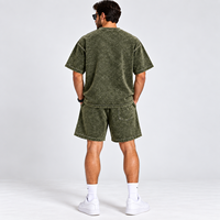 Ensemble T-shirt et short en coton pour homme Iron Mark Industries, col en V, logo imprimé sur le devant, vêtements décontractés d'été, streetwear, respirant, tricoté