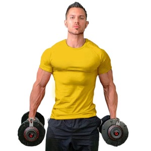 T-shirt de compression pour homme, personnalisé, uni, sportif, séchage rapide, respirant, 100 % coton, pour entraînement fitness et streetwear 2026 - Product Image 4