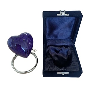 Violet Heart <b>Keepsake</b> Urn Mini Heart Urn for Human Ashes with <b>Box</b> & Display Stand Small Cremation Small Urn for Adults - Product Image 1