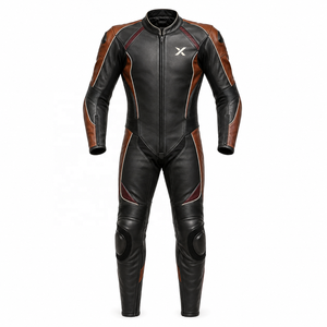 Traje de Motocicleta de Cuero de una Pieza Modern Heritage |   Marrón Negro |   Fabricante OEM ODM |   Diseño de Calidad Premium |   Ropa de Carreras - Product Image 1