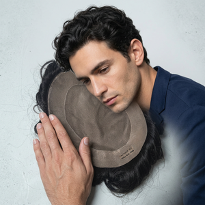 Toupee de Cabello Humano con Base de Encaje Personalizada, Cabello Remy Indio, Estilo Liso, Diseño Central, Base Mono, Nudos Invisibles, 130% de Densidad - Product Image 1